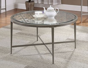 Freja Round Glass Coffee Table – Silver (FOA743C)